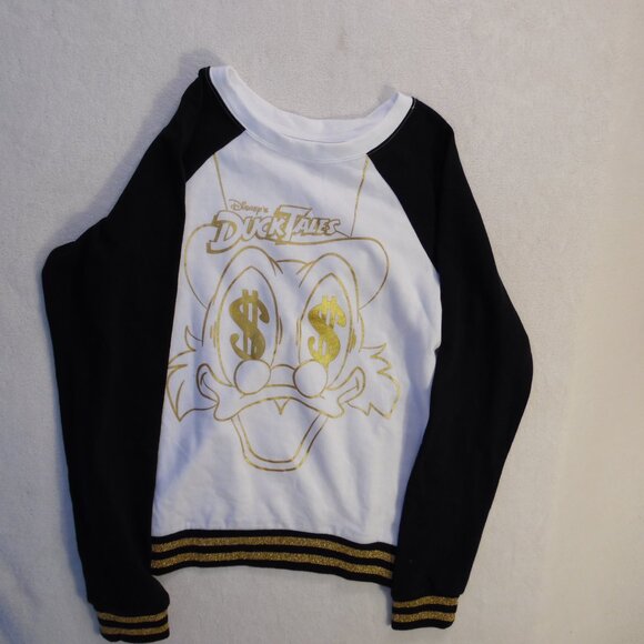 Disney Parks Sweatshirt‎ Womens Medium White Black Duck Tales EUC - Picture 3 of 6